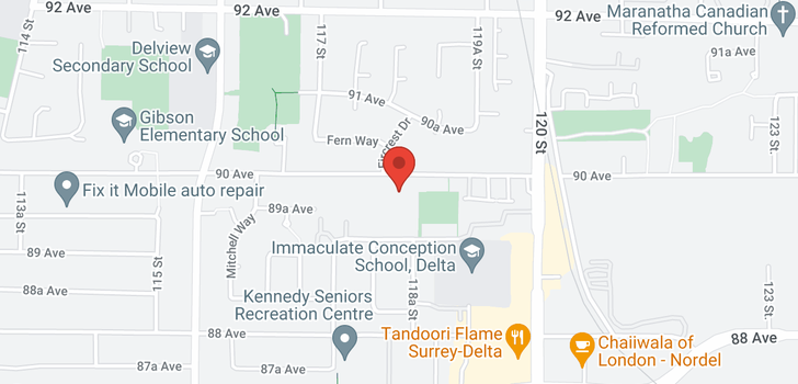map of 11824 90 AVENUE